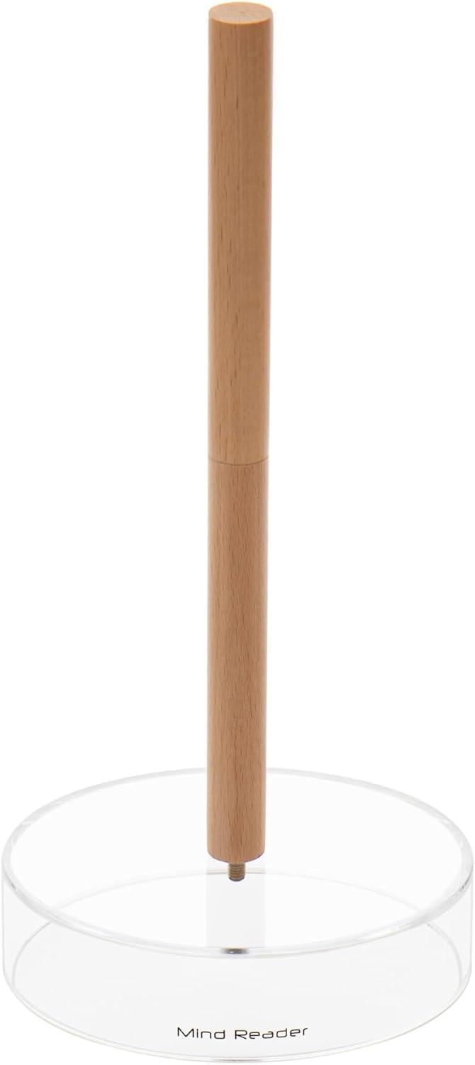 imageMind Reader Tea Bag Organizer Tea Station Countertop Caddy Rayon from Bamboo and Acrylic 1175L x 6W x 6H BrownPaper Towel Holder