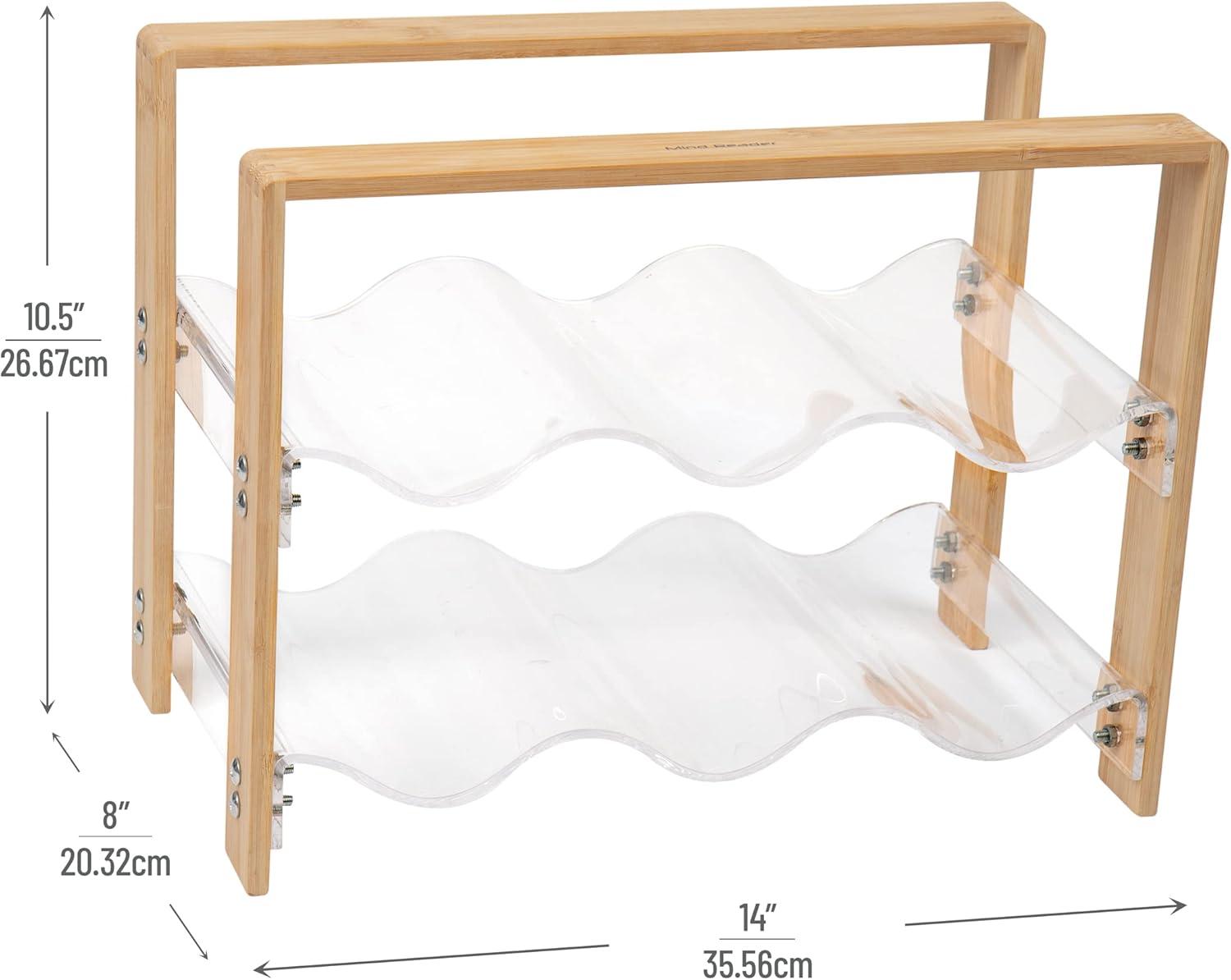 imageMind Reader Tea Bag Organizer Tea Station Countertop Caddy Rayon from Bamboo and Acrylic 1175L x 6W x 6H BrownWine Rack