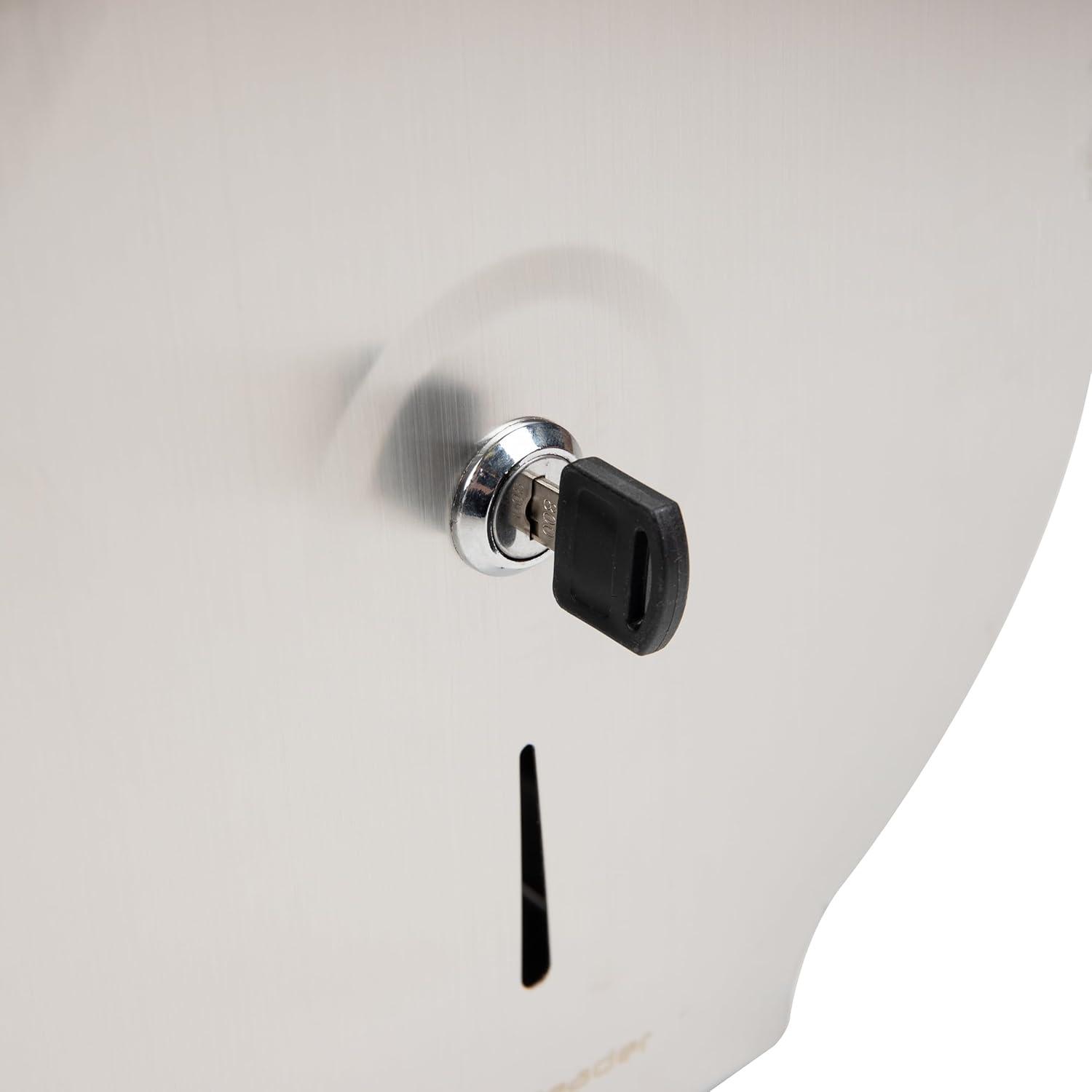 imageMind Reader Toilet Paper Dispenser Wall Mount Lock with Key Restroom Stainless Steel 10L x 1025W x 45H SilverSilver