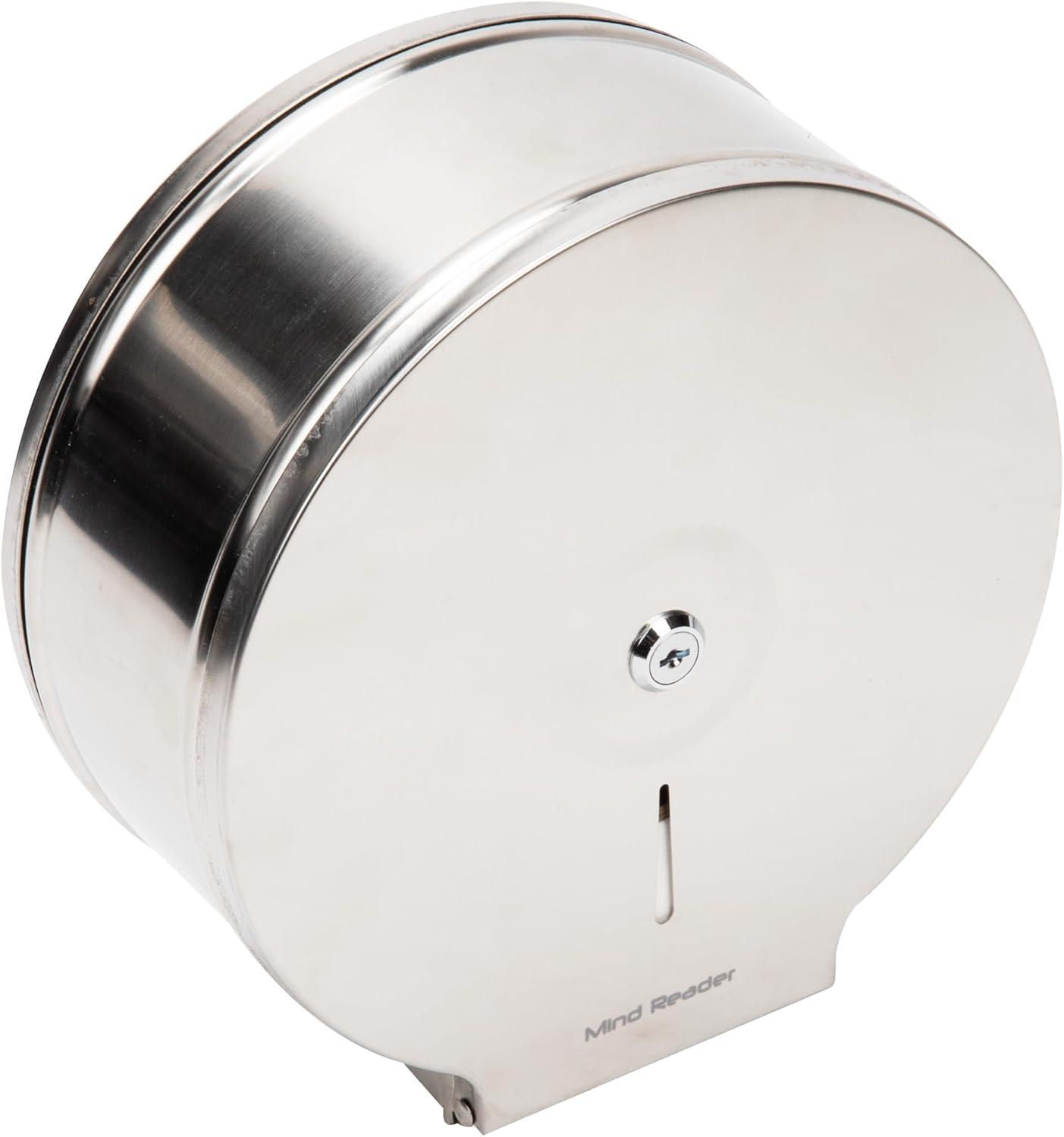imageMind Reader Toilet Paper Dispenser Wall Mount Lock with Key Restroom Stainless Steel 10L x 1025W x 45H SilverSilver