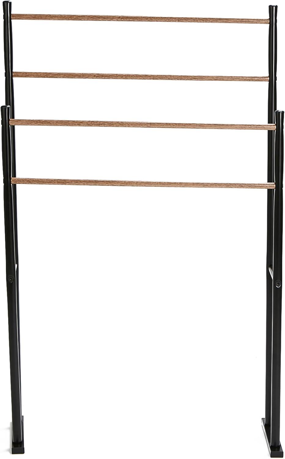 imageMind Reader Towel Rack Bathroom Storage Drying Stand Hot Tub Accessory Freestanding Metal 226 L x 12 W x 36 H BlackBlack