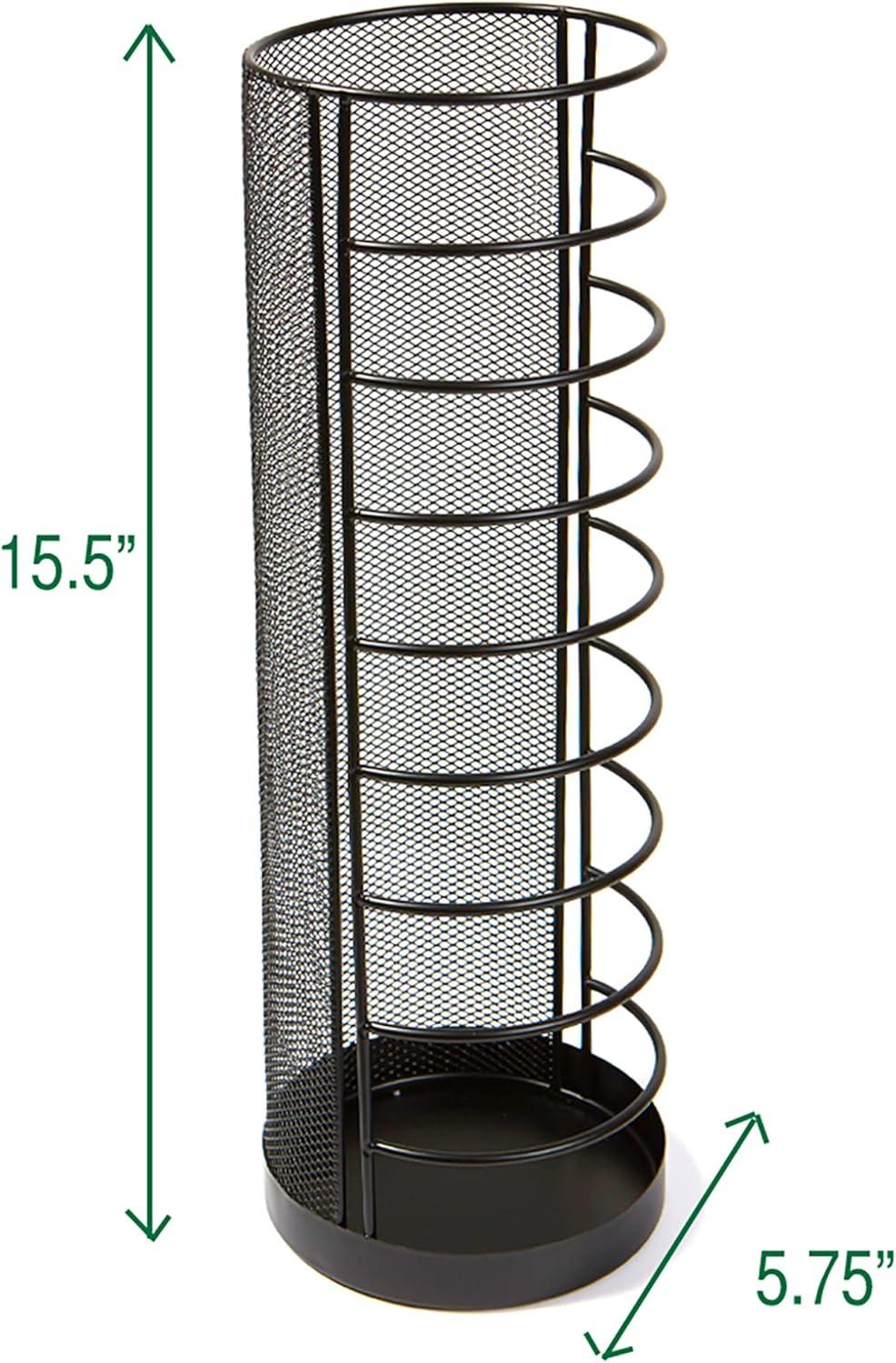 imageMind Reader Umbrella Stand Walking Cane Rack Wraping Paper Holder Entryway Metal Mesh 55 L x 55 W x 1575 H WhiteBlack