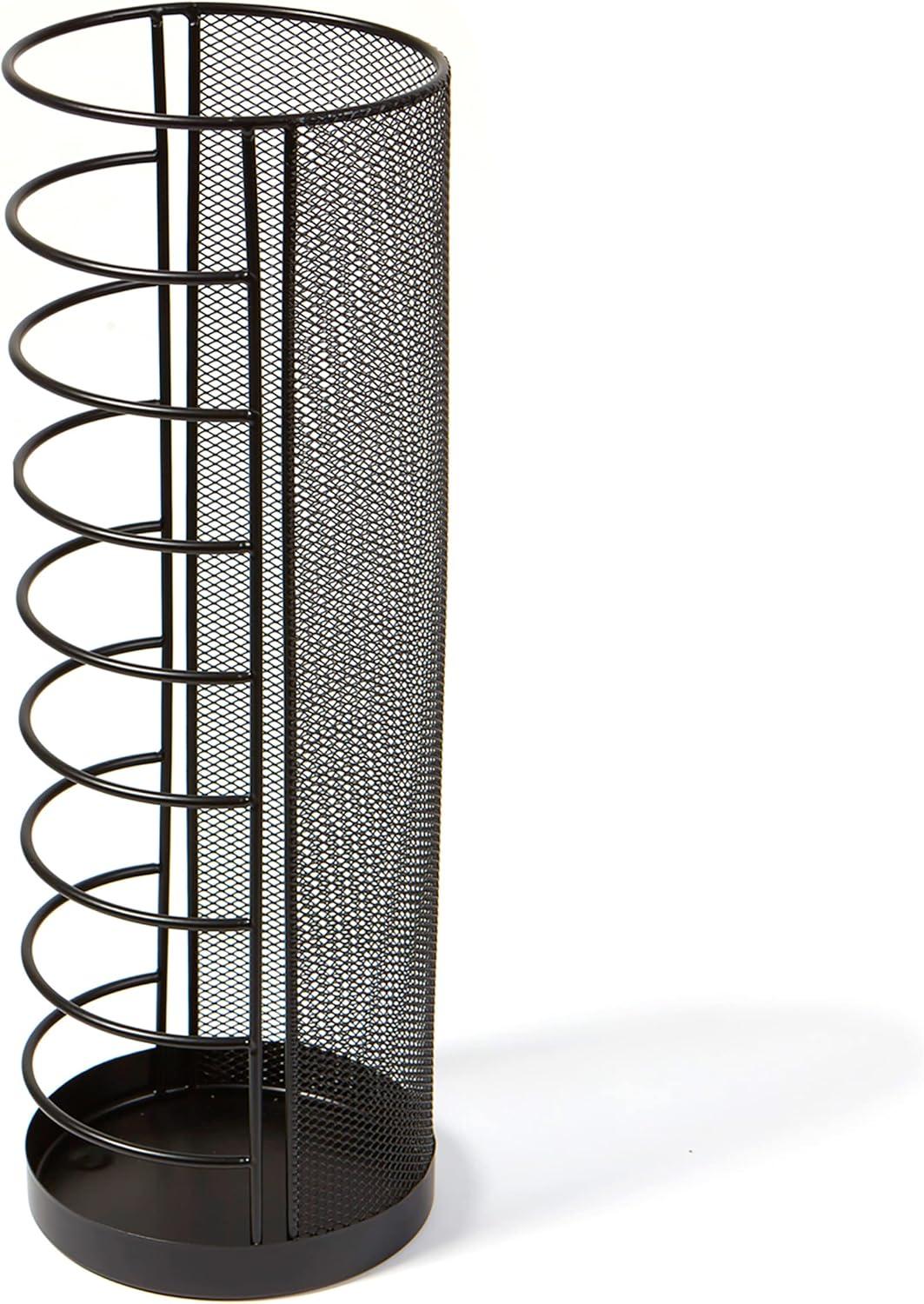 imageMind Reader Umbrella Stand Walking Cane Rack Wraping Paper Holder Entryway Metal Mesh 55 L x 55 W x 1575 H WhiteBlack