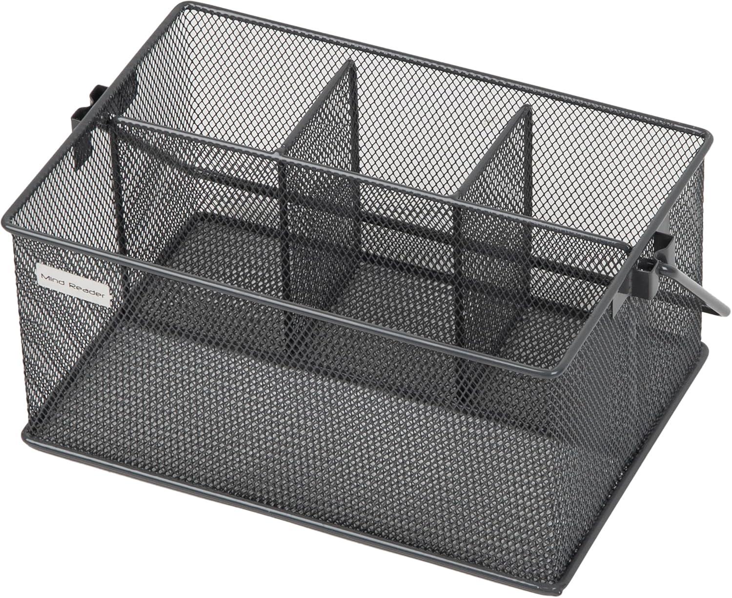 imageMind Reader Utensil Holder Silverware Organizer Caddy Cutlery Holder Kitchen Metal Mesh 10L x 7W x 475H Gray