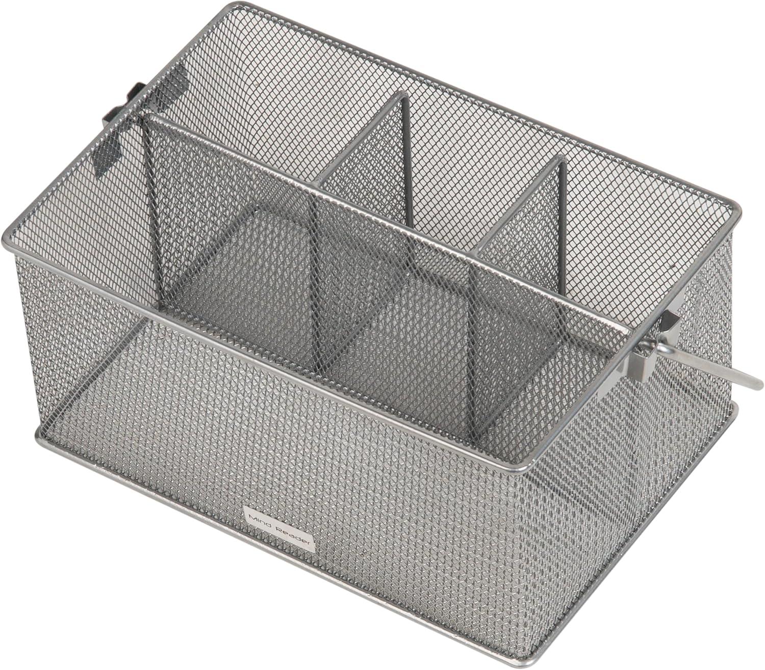 imageMind Reader Utensil Holder Silverware Organizer Caddy Cutlery Holder Kitchen Metal Mesh 10L x 7W x 475H SilverSingle