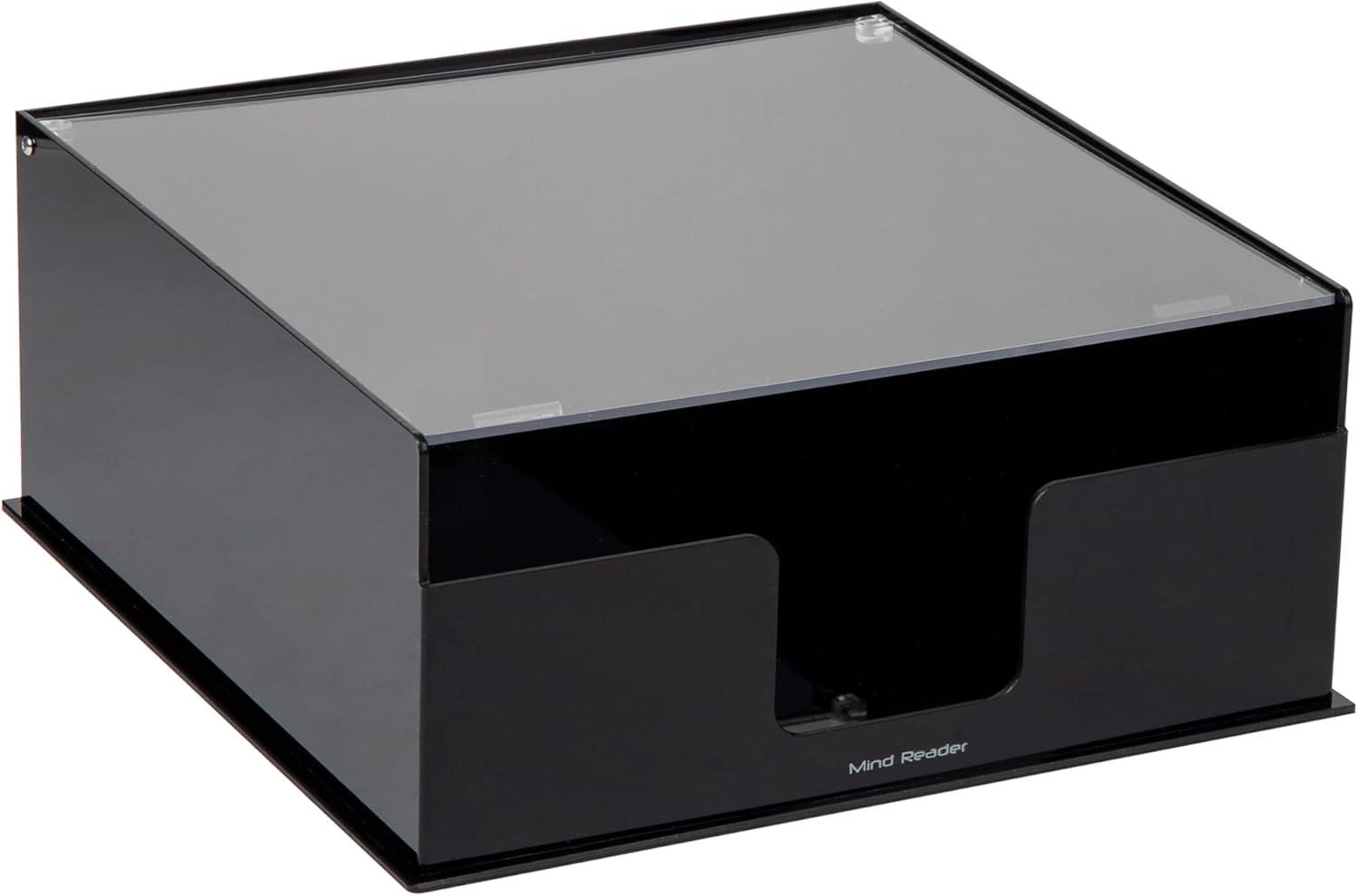 imageMind Reader Utensil Napkin and Plate Organizer Tray Countertop Caddy with 7 Compartments Holds Plates up to 105 Inches Breakroom and Buffet Organizer Plastic BlackPlate Holder