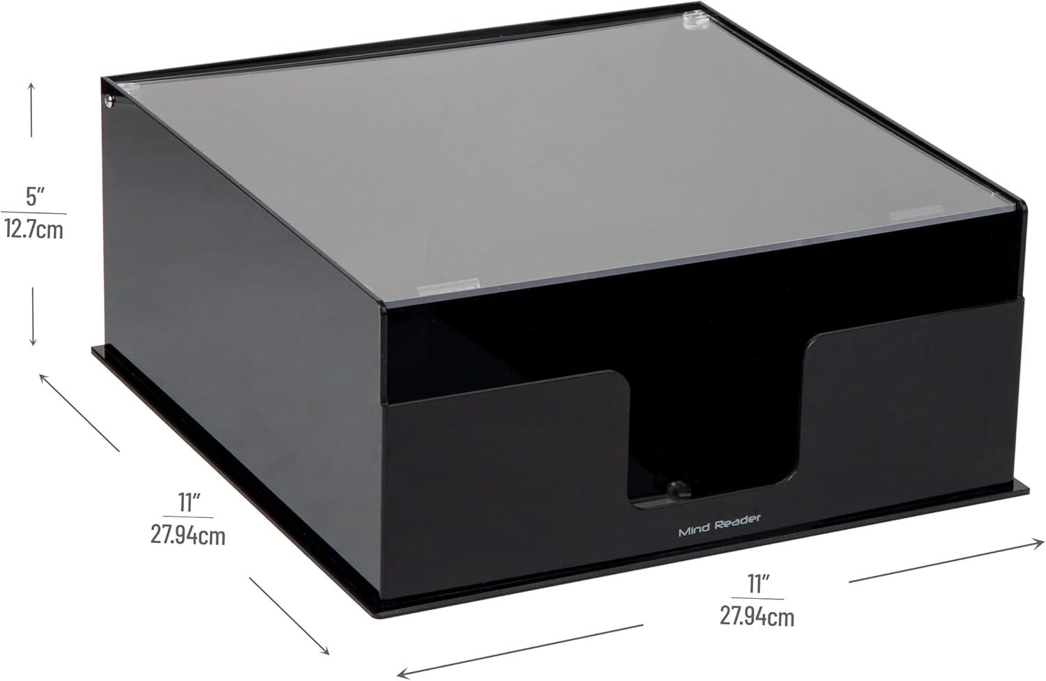 imageMind Reader Utensil Napkin and Plate Organizer Tray Countertop Caddy with 7 Compartments Holds Plates up to 105 Inches Breakroom and Buffet Organizer Plastic BlackPlate Holder