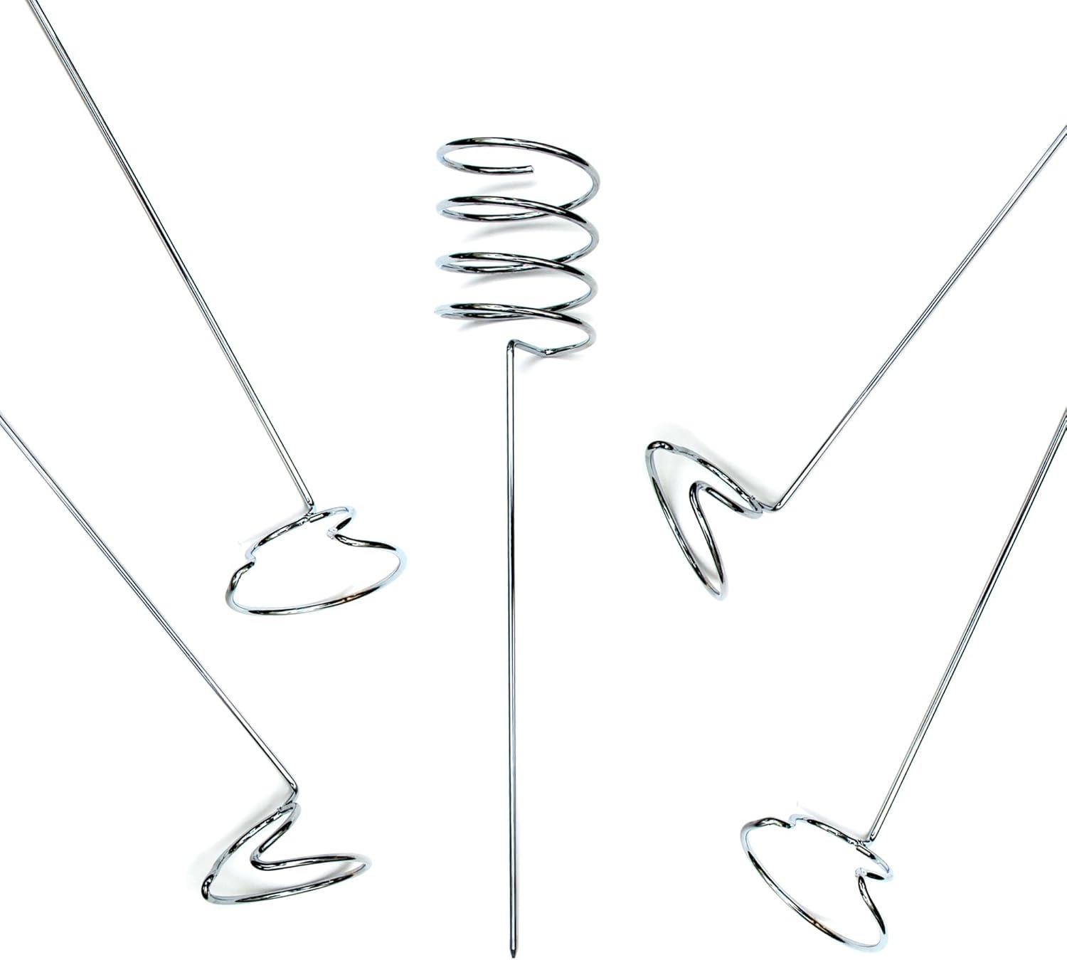imageMind Reader Wine Glass and Bottle Stakes Vacation Essentials Beach Wine Holder Metal 35L x 35W x 19H 5 Pcs SilverSilver Bottle Glass Holder