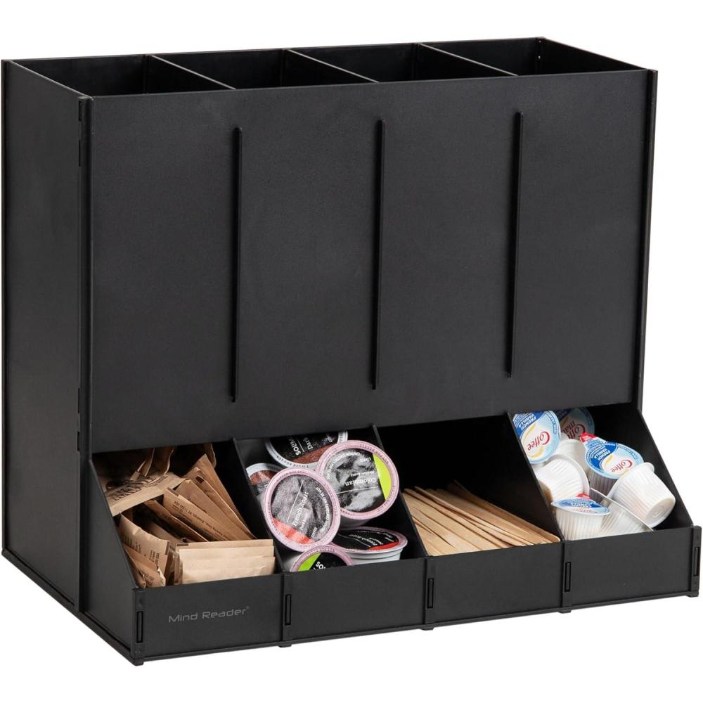 imageMind Reader 4Compartment Single Serve Coffee Pod Dispenser 120 Pod Capacity Breakroom 145L x 9W x 1225H Black