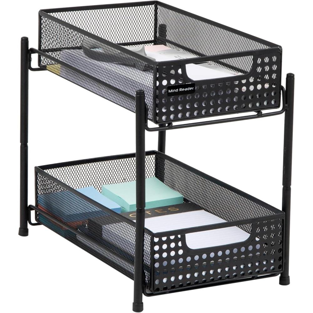 imageMind Reader Accessory Organizer Supply Storage Desktop Crafts Office Metal Mesh 8L x 125W x 1125H WhiteBlack