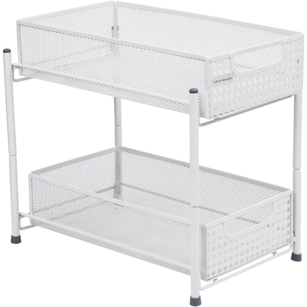 imageMind Reader Accessory Organizer Supply Storage Desktop Crafts Office Metal Mesh 8L x 125W x 1125H WhiteWhite