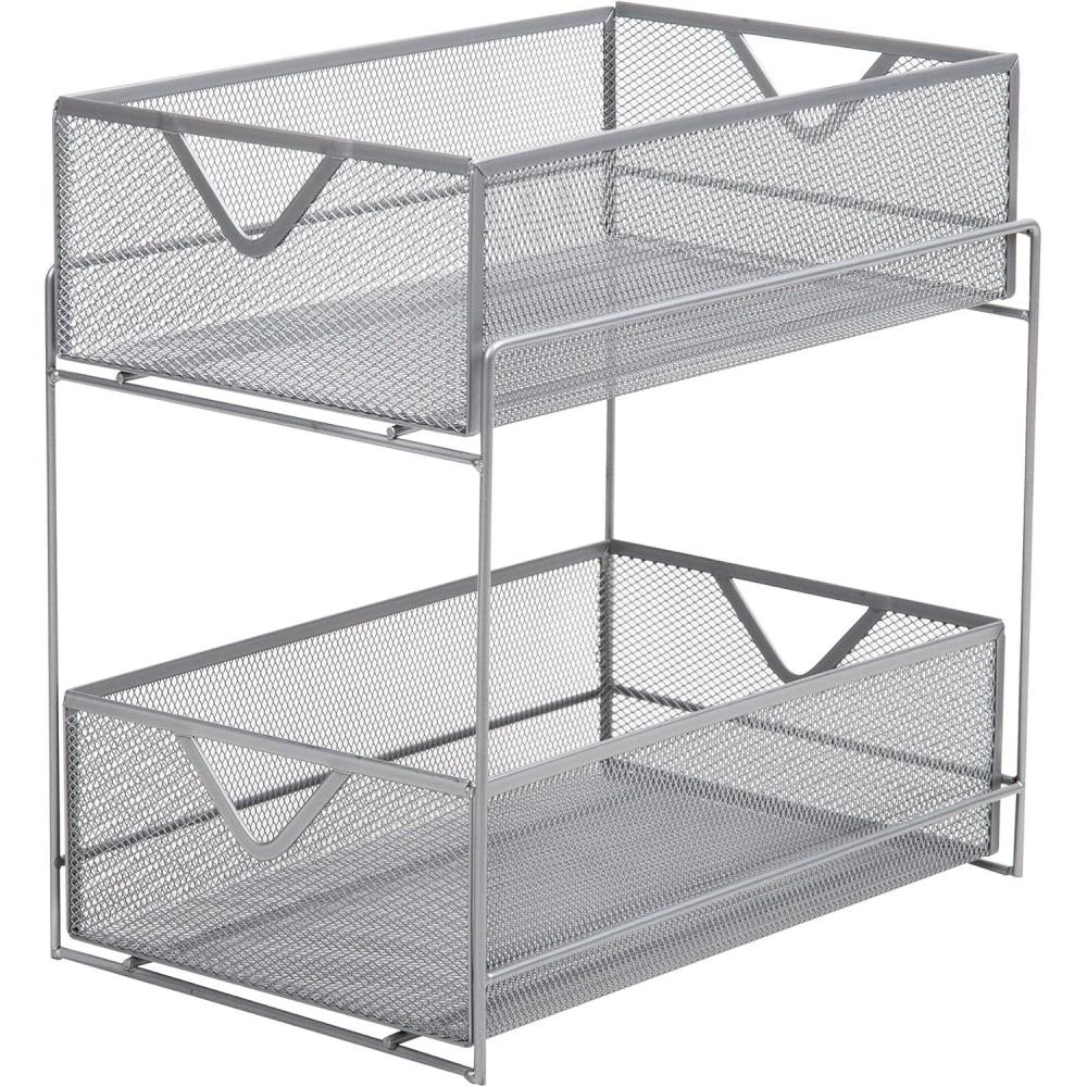 imageMind Reader Accessory Organizer Supply Storage Makeup Crafts Office Kitchen Metal Mesh 825L x 125W x 125H WhiteSilver