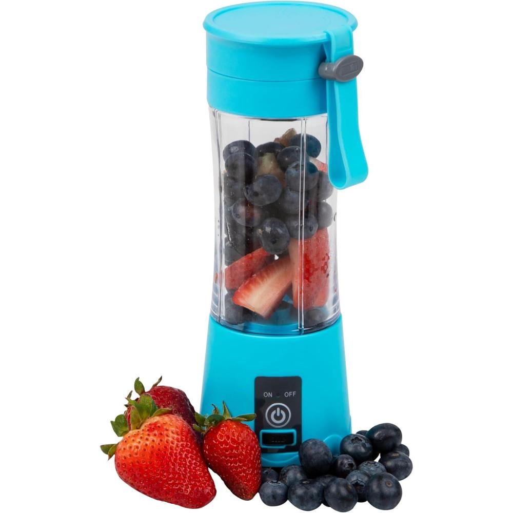 imageMind Reader Blender Rechargeable Personal Juicer USBPowered Portable Handheld Smoothie 3125L x 3125W x 9H PinkBlue