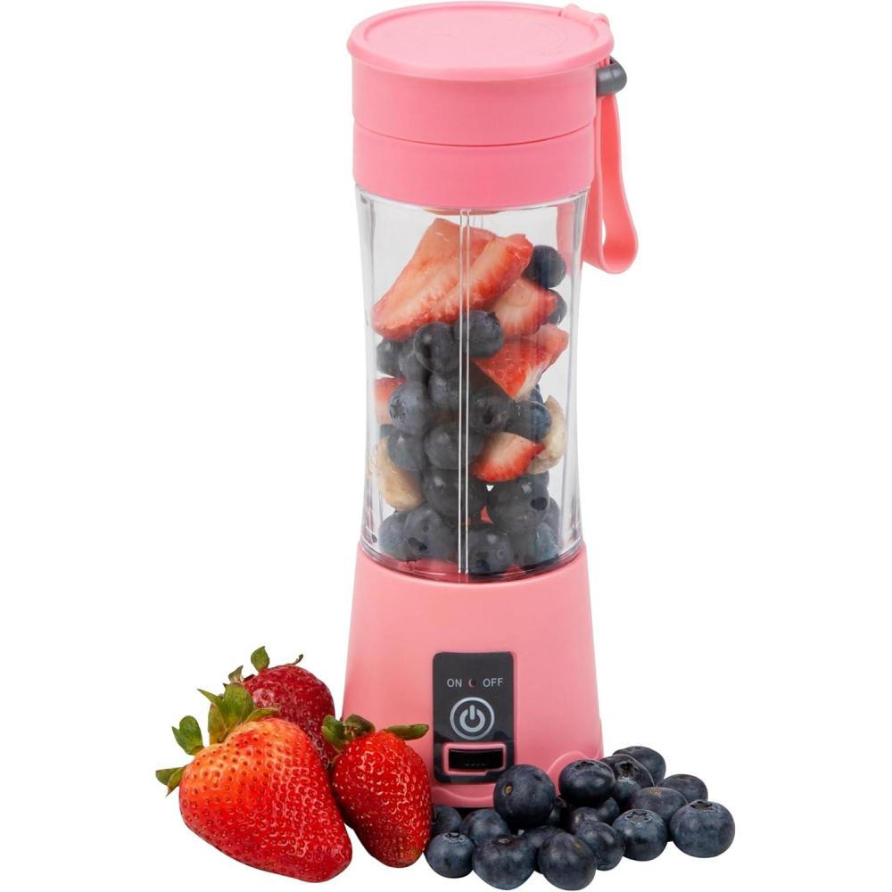 imageMind Reader Blender Rechargeable Personal Juicer USBPowered Portable Handheld Smoothie 3125L x 3125W x 9H PinkPink