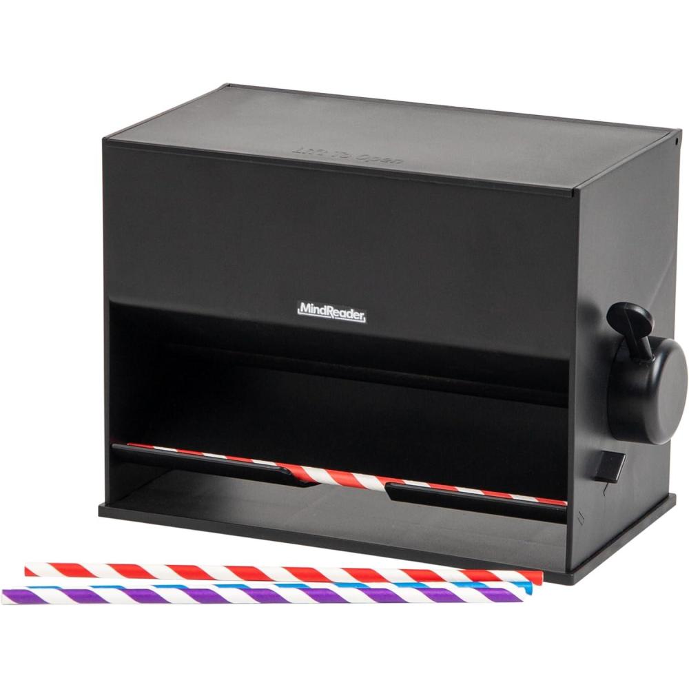 imageMind Reader Compact Straw Dispenser or Pencil Dispenser Countertop Organizer for Breakrooms Classrooms and Workspaces Plastic BlackBlack
