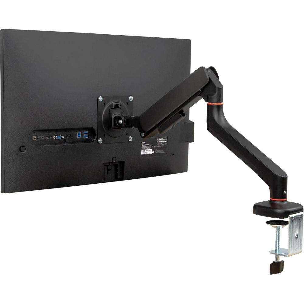 imageMind Reader CounterBalance Gas Spring Monitor Arm 1332 Single Desk Mount 180 Rotation Tilt 65 Swivel 180 VESA 75x75100x100 198 lb Load Cable Management Black