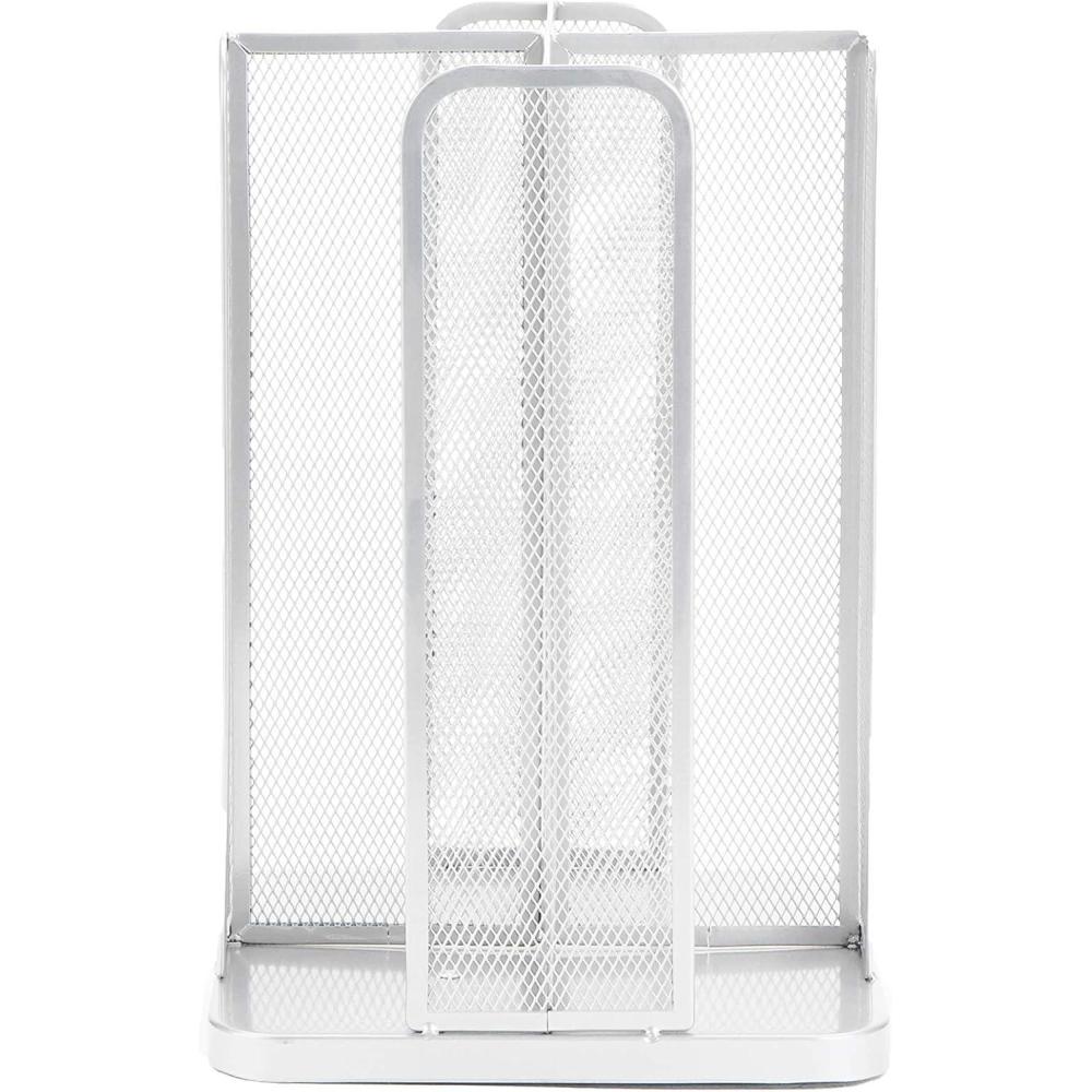 imageMind Reader Cup and Lid Carousel Countertop Org Coffee Bar Beverage Cup Holder Metal Mesh 8L x 8W x 115H WhiteWhite