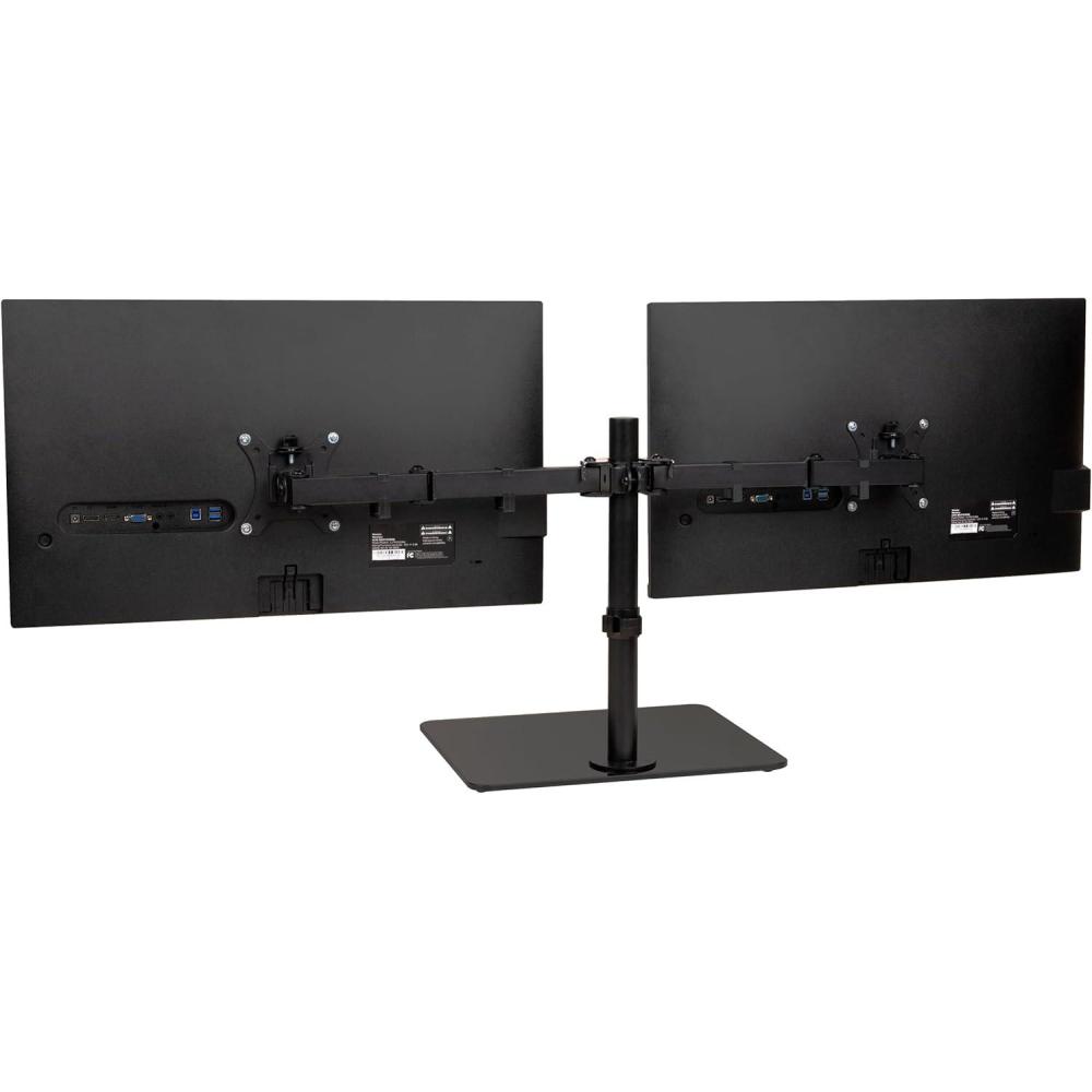 imageMind Reader Freestanding Dual Monitor Desk Mount for 1332 Screens VESA 75x75100x100 Full Motion with 180 Rotation 90 Swivel 45 Tilt Holds Up to 176 lbs Each No Clamp Black