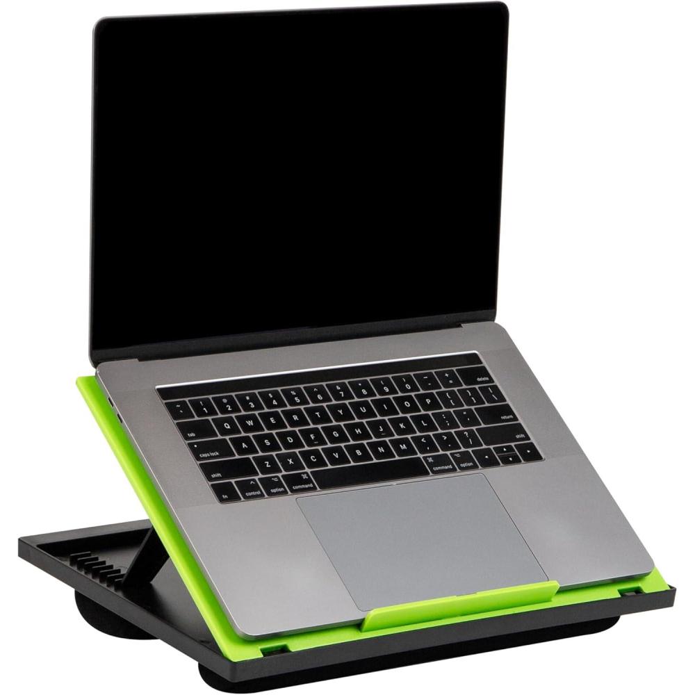 imageMind Reader Lap Desk Laptop Stand Bed Tray Collapsible Cushion Portable Dorm Plastic 1475L x 11W x 73H BlackGreen