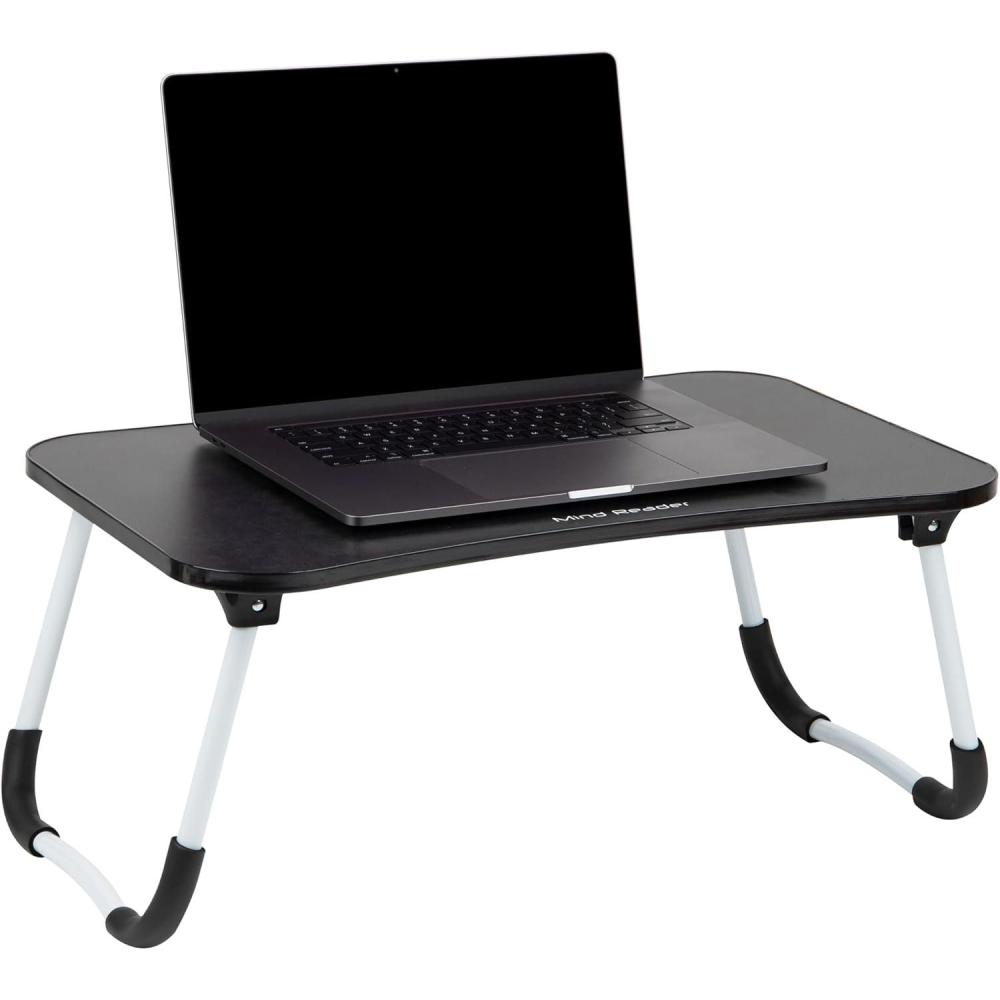 imageMind Reader Lap Desk Laptop Stand Bed Tray Folding Legs Couch Table Portable MDF 2325 L x 1375 W x 105 H BeigeBlack