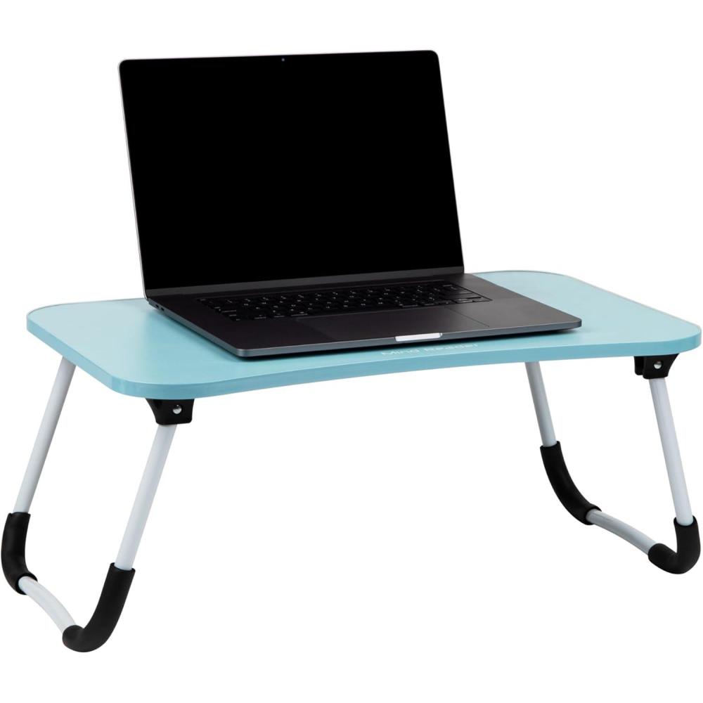 imageMind Reader Lap Desk Laptop Stand Bed Tray Folding Legs Couch Table Portable MDF 2325 L x 1375 W x 105 H BeigeBlue