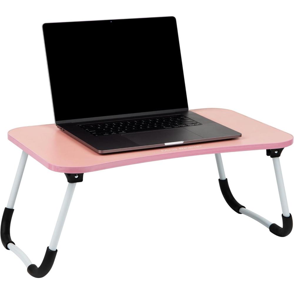 imageMind Reader Lap Desk Laptop Stand Bed Tray Folding Legs Couch Table Portable MDF 2325 L x 1375 W x 105 H BeigePink