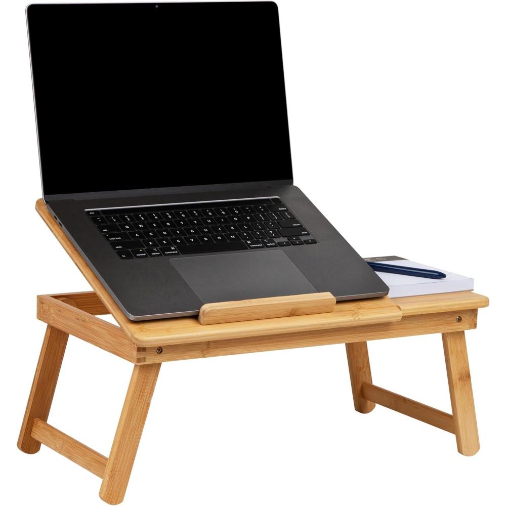 imageMind Reader Lap Desk Laptop Stand with Folding Legs for Bed Dorm Room and Home Office Rayon From Bamboo BrownBrown