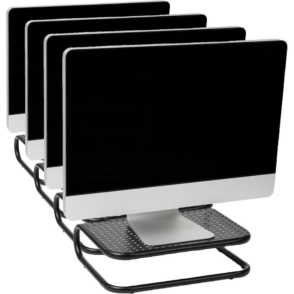 imageMind Reader Monitor Stand Set of 2 Ventilated Laptop Riser Desktop Organizer Metal 1425L x 11W x 425H Black8 Pack