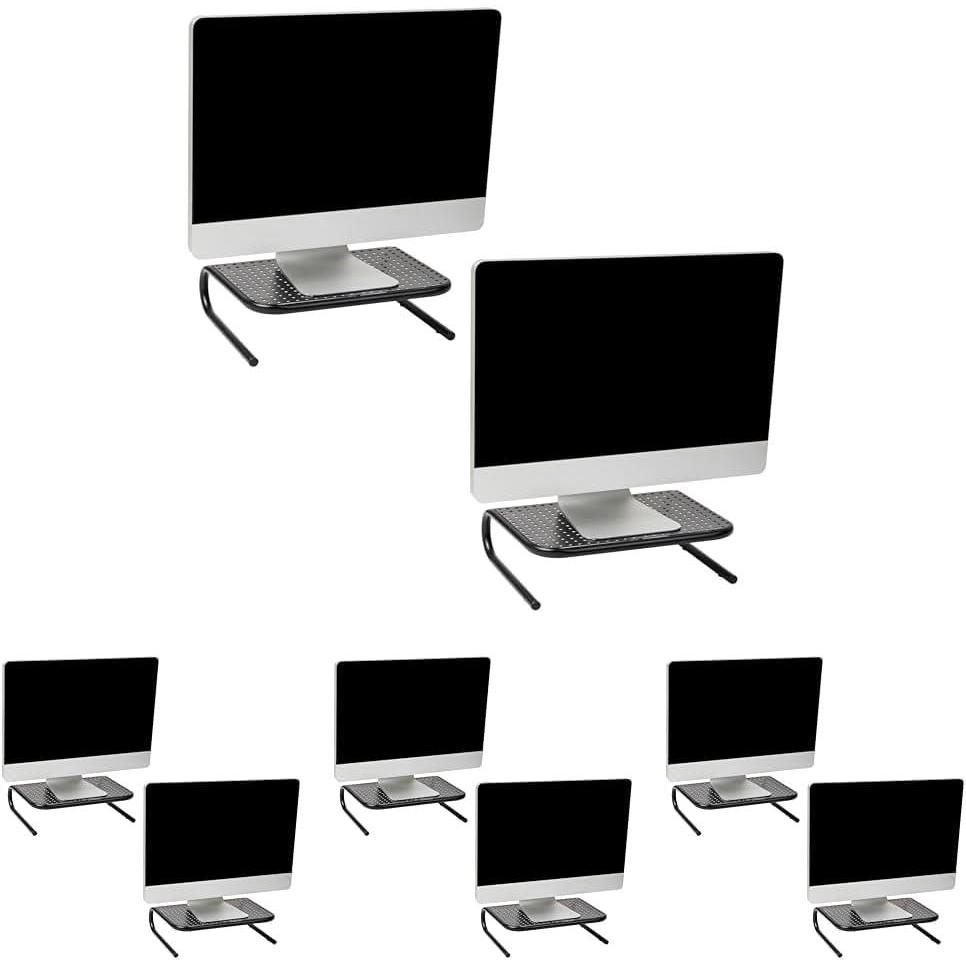 imageMind Reader Monitor Stand Ventilated Laptop Riser Desktop Organizer Metal 145L x 1125W x 425H Set of 2 Black8Pack