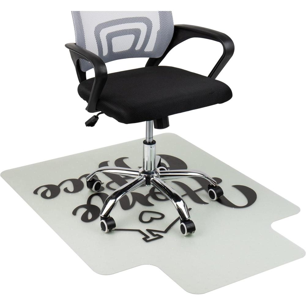 imageMind Reader Office Chair Mat for Carpet Under Desk Protector Carpet Grips Rolling Polycarbonate 355 L x 4725 W x 00625 H ClearClear With Black Home Office Art
