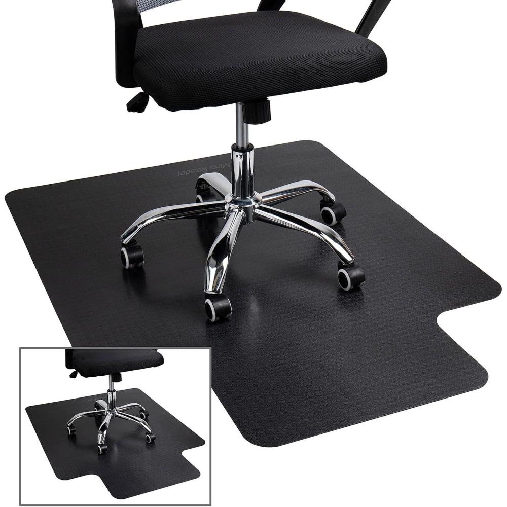 imageMind Reader Office Chair Mat for Hardwood Floors Under Desk Floor Protector Rolling PVC 355 L x 475 W x 00625 H BlackBlack