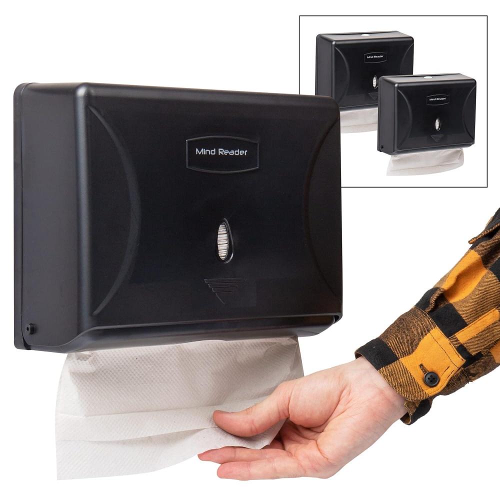 imageMind Reader Paper Towel Dispenser Paper Towel Holder Wall Mount Restroom 1025L x 375W x 8H Set of 3 Black