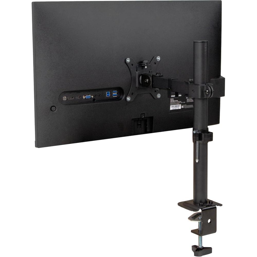 imageMind Reader Single Monitor Desk Mount for 1332 Inch Screens Adjustable Arm with 180 Rotation 90 Swivel 45 Tilt VESA 75x75100x100 Integrated Cable Management Up to 176 lbs Load Black