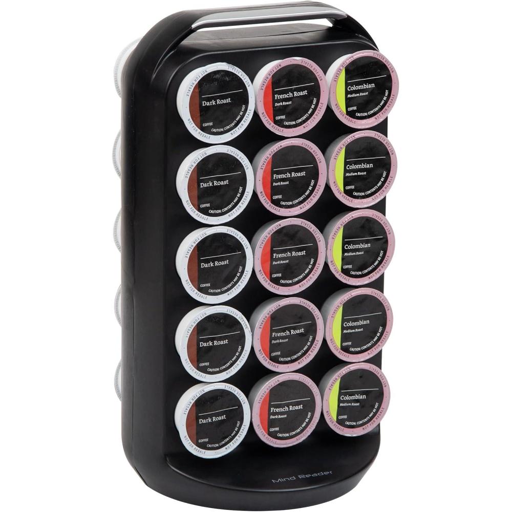 imageMind Reader Single Serve Coffee Pod Carousel 35 Pod Capacity Lazy Susan Metal Mesh 615L x 615W x 125H BlackBlack
