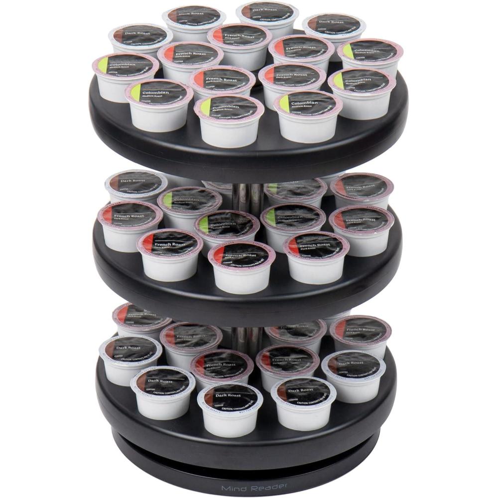 imageMind Reader Single Serve Coffee Pod Carousel 45 Pod Capacity Countertop Breakroom 95L x 95W x 1175H BlackBlack