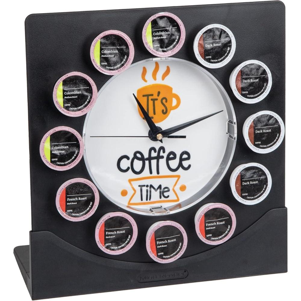 imageMind Reader Single Serve Coffee Pod Clock 12 Pod Capacity Countertop or Wall Mount 125 L x 425 W x 1225 H Black