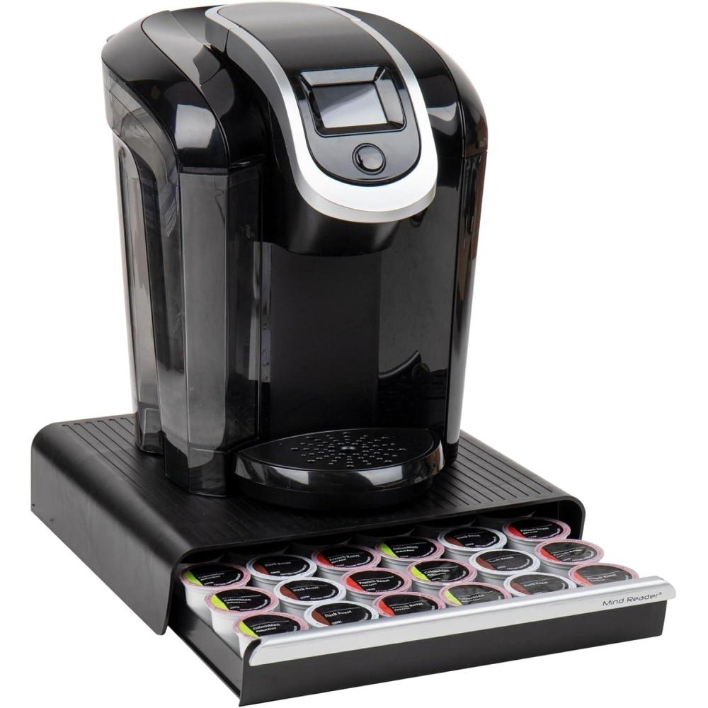 imageMind Reader Single Serve Coffee Pod Drawer for 36 Pods Countertop Organizer Coffee Station Base Black36 Pod Capacity Pack of 6