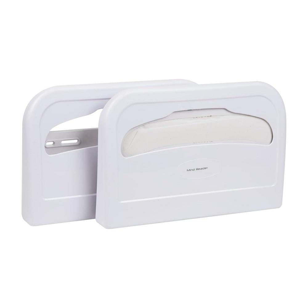 imageMind Reader Toilet Seat Cover Dispenser Set of 2 Wall Mount Restroom Bathroom Plastic 165 L x 1125 W x 2 H White