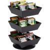 imageMind Reader Tea Bag Carousel Tea Station Organizer Countertop Storage Tea Stand Kitchen 675L x 675W x 115H BlackBlack