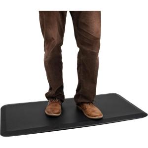 Mind Reader Anti Fatigue Kitchen Mat, Standing Desk Mat, Cushioned Mat, Office, Kitchen, Rubber, 19.5 x 35.25 x 1, Black