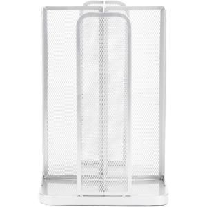 Mind Reader Cup and Lid Carousel, Countertop Org, Coffee Bar, Beverage Cup Holder, Metal Mesh, 8″L x 8″W x 11.5″H, White(White)