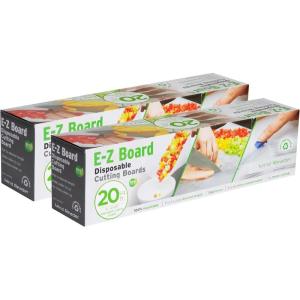 Mind Reader E-Z Board Disposable Plastic Cutting Board, 20 Square Feet, Easy Clean-Up and Convenient Use, Ideal for Camping, Hunting, Boating, and For People With Food Allergies, Clear(2 Pack)