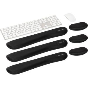 Mind Reader Ergonomic Keyboard and Mouse Wrist Rest Set, Gaming Accessory, Memory Foam, 16.75″ L x 3″ W x 0.75″ H, 2 pcs, Black(Black)