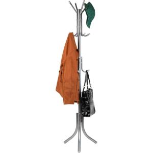 Mind Reader Freestanding Coat Rack, Multi-Tier Organizer for Office and Entryway, Metal, Silver(Silver)