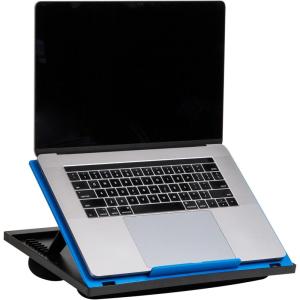 Mind Reader Lap Desk Laptop Stand, Bed Tray, Collapsible, Cushion, Portable, Dorm, Plastic, 14.75″L x 11″W x 7.3″H, Black(Blue)