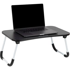 Mind Reader Lap Desk Laptop Stand, Bed Tray, Folding Legs, Couch Table, Portable, MDF, 23.25″ L x 13.75″ W x 10.5″ H, Beige(Black)