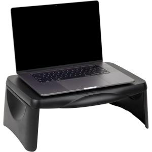 Mind Reader Lap Desk/Laptop Stand, Bed Tray, Folding Legs, Portable, Dorm, Plastic, 18.75″ L x 11.25″ W x 7.25″ H, Black(Black)