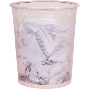 Mind Reader Mesh Trash Can, 16.65L(4.4 gal), Waste Paper Basket, Round, Office, Metal Mesh, Silver(Pink)