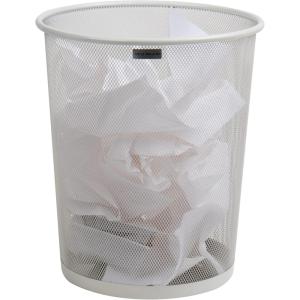 Mind Reader Mesh Trash Can, 16.65L(4.4 gal), Waste Paper Basket, Round, Office, Metal Mesh, Silver(White)