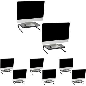Mind Reader Monitor Stand, Ventilated Laptop Riser, Desktop Organizer, Metal, 14.5″L x 11.25″W x 4.25″H, Set of 2, Black(8-Pack)